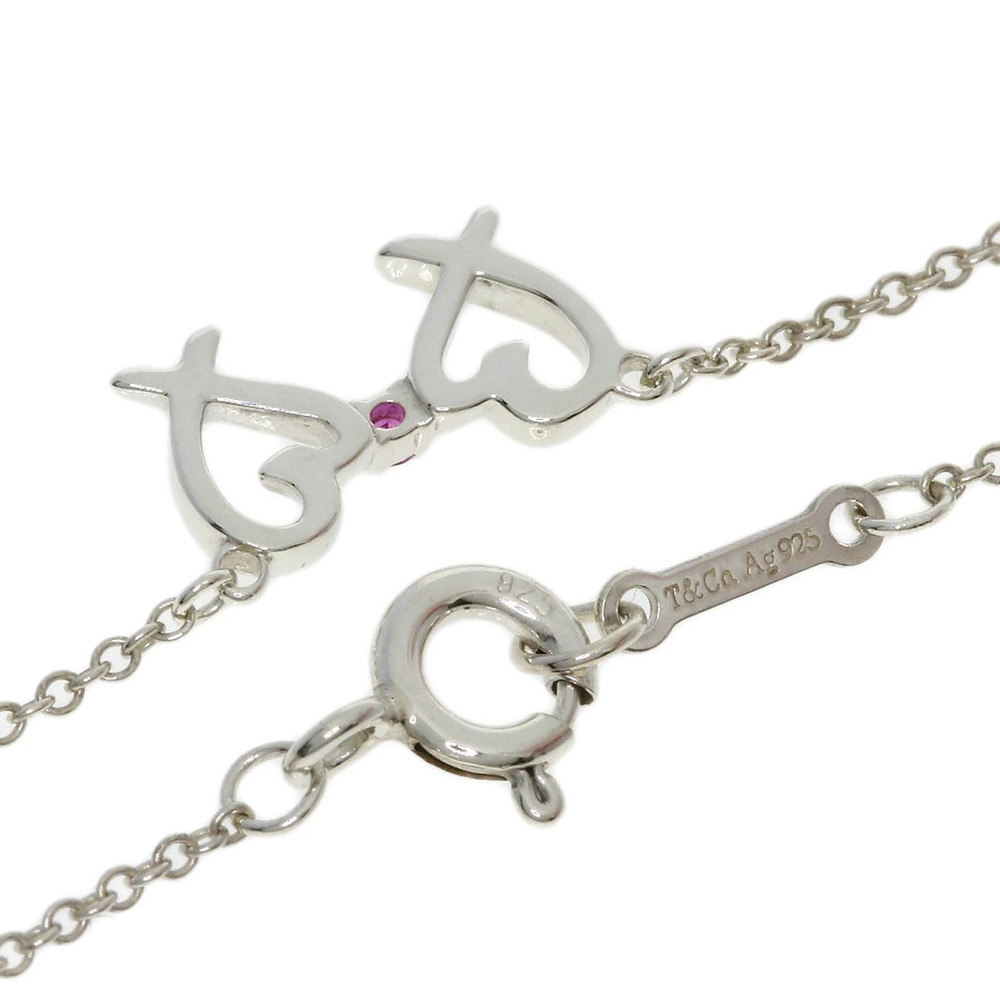 Tiffany Co Elsa Peretti Double Open Heart Lariat Necklace Pink Gold